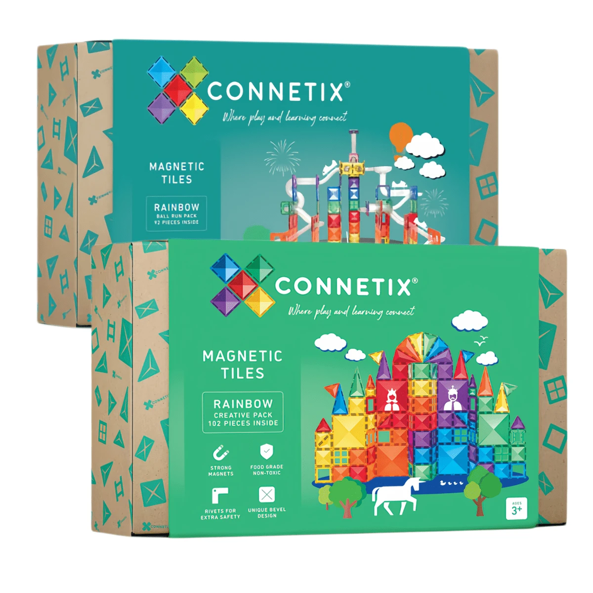 Connetix Tiles Rainbow 194 Piece Bundle 3 Connetix Tiles Rainbow 194 Piece Bundle