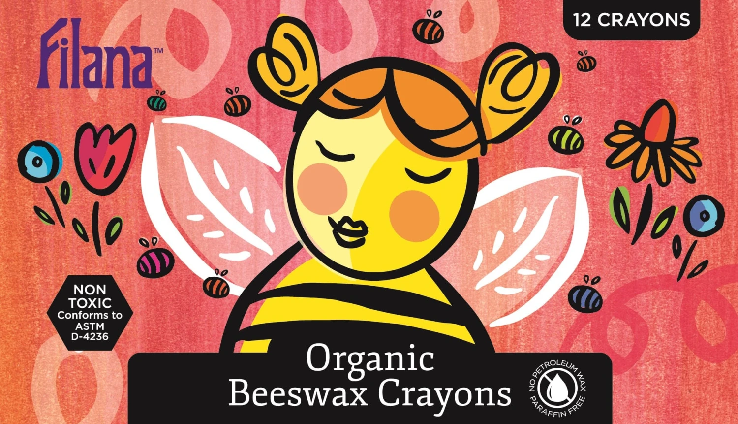 Filana Organic Beeswax Crayons, 12 Classic Sticks With Brown/black 5 Filana Organic Beeswax Crayons, 12 Classic Sticks With Brown/black - Image 3