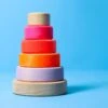 Grimm's Small Conical Tower Neon Pink -Children Toy Store 15000 grimms small stacking tower neon pink 1920x1920 1
