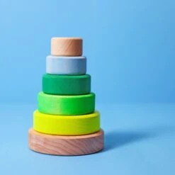 Grimm's Small Conical Tower Neon Green -Children Toy Store 15010 grimms small stacking tower neon green 1920x1920 3