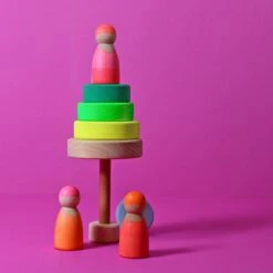 Grimm's Small Conical Tower Neon Green -Children Toy Store 15010 grimms small stacking tower neon green 1920x1920 5