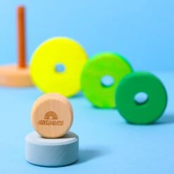 Grimm's Small Conical Tower Neon Green -Children Toy Store 15010 grimms small stacking tower neon green 1920x1920 8