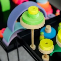 Grimm's Conical Tower Neon Green -Children Toy Store 15030 Grimms Neon Conical Tower Green 1920x1920 12