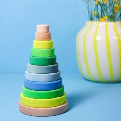 Grimm's Conical Tower Neon Green -Children Toy Store 15030 Grimms Neon Conical Tower Green 1920x1920 14
