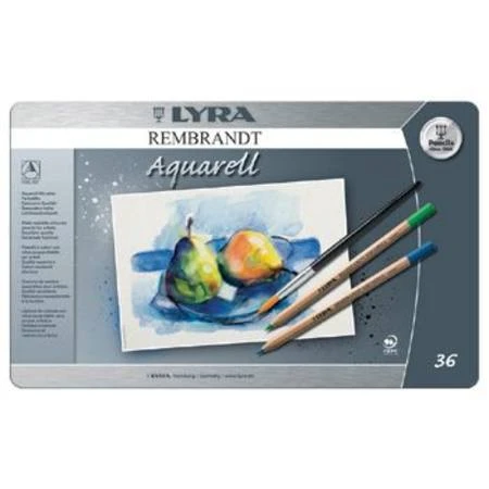 Lyra Rembrandt Aquarelle Watercolour Pencil, Tin 36 Assorted 3 Lyra Rembrandt Aquarelle Watercolour Pencil, Tin 36 Assorted