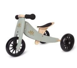 Kinderfeets Wooden 2-In-1 Tiny Tot Trike/Tricycle/Balance Bike (Sage)
