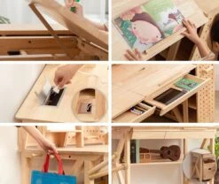 My Duckling Solid Wood Study Desk With Easel -Children Toy Store 20211104165114