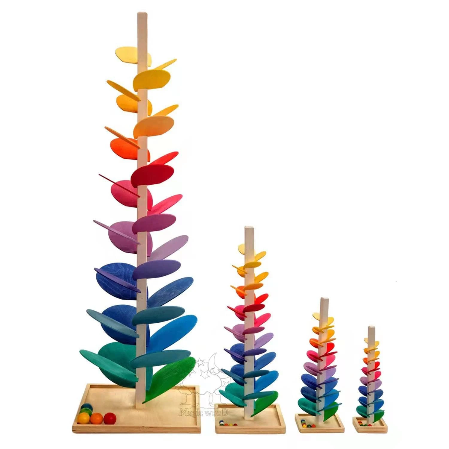Magic Wood Marble Run Tree Medium 48cm 4 Magic Wood Marble Run Tree Medium 48cm - Image 2