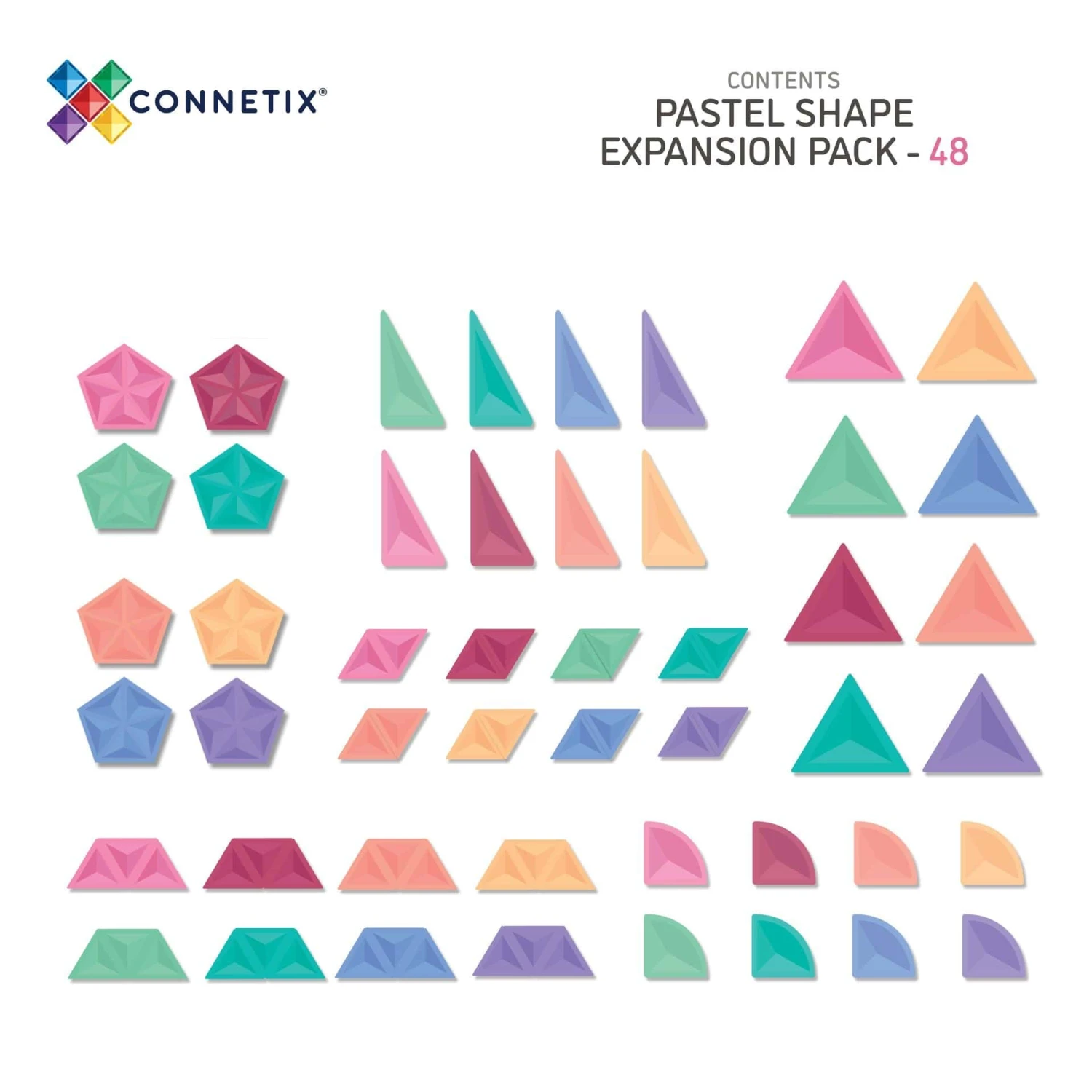 Connetix Tiles Pastel Shape Expansion Pack 48 Piece 12 Connetix Tiles Pastel Shape Expansion Pack 48 Piece - Image 10
