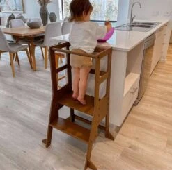 My Duckling Adjustable Learning Tower With Stool โWalnut