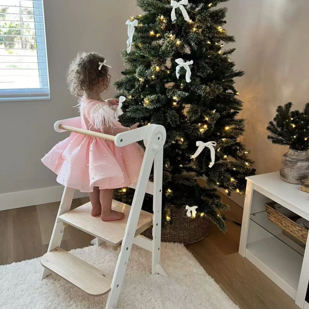 My Duckling Deluxe Folding Adjustable Learning Tower - White/Natural 3 My Duckling Deluxe Folding Adjustable Learning Tower - White/Natural