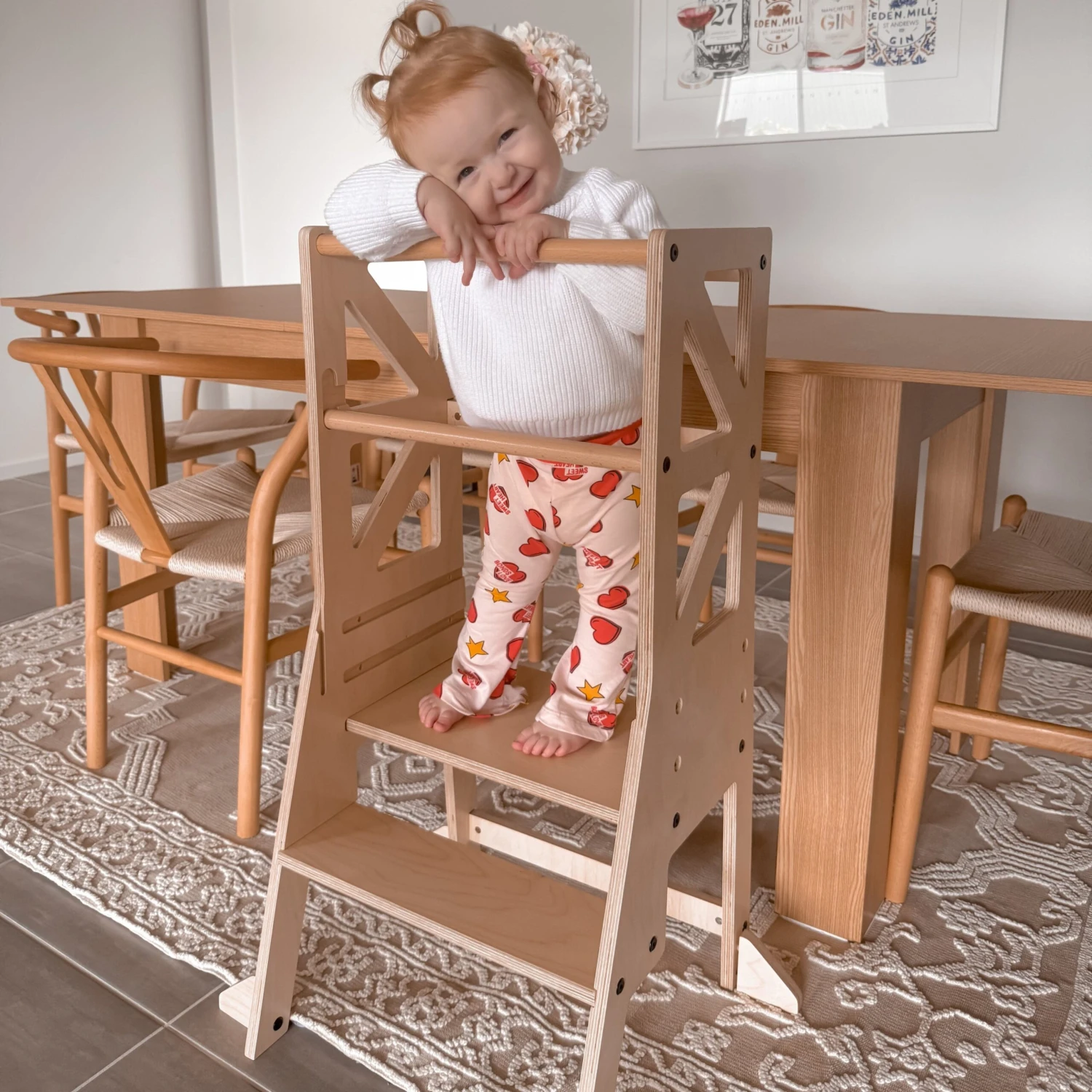 My Duckling JALA Deluxe Adjustable Learning Tower (Natural) - Flag With Rectangle Handle 3 My Duckling JALA Deluxe Adjustable Learning Tower (Natural) - Flag With Rectangle Handle