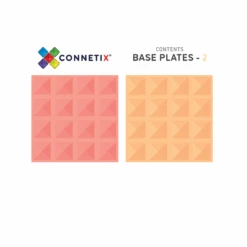 Connetix Tiles 2 Piece Base Plate Pack Lemon & Peach -Children Toy Store 2BasePastelLemonBoxContent ba068e2b 4940 45ba b2a0 d2c341ca0d0a