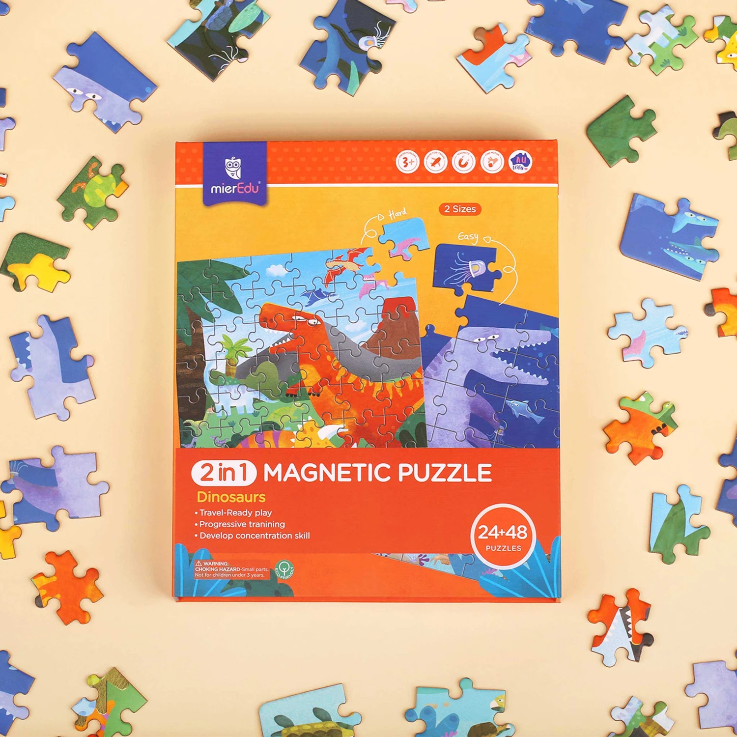 MierEdu 2 In 1 Magnetic Puzzle - Dinosaur 10 MierEdu 2 In 1 Magnetic Puzzle - Dinosaur - Image 8