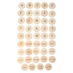 Freckled Frog Sign Language Wooden Disks -Children Toy Store 3014 square white 2 scaled 1