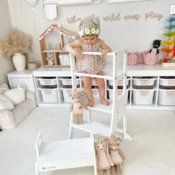 My Duckling Adjustable Learning Tower With Stool -White -Children Toy Store 483208596 18039301862616290 1218775874207658284 n