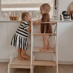 My Duckling JALA Deluxe Adjustable Learning Tower (White/Natural) - Flag With Rectangle Handle -Children Toy Store 486522494 4049582388657713 4340874916308485065 n