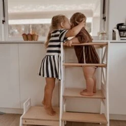 My Duckling JALA Deluxe Adjustable Learning Tower (White/Natural) - Flag With Rectangle Handle -Children Toy Store 486623028 3106847122791070 2055713490364615349 n