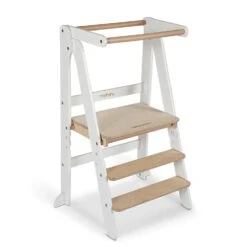 Toypark Folding Learning Tower - White/Natural