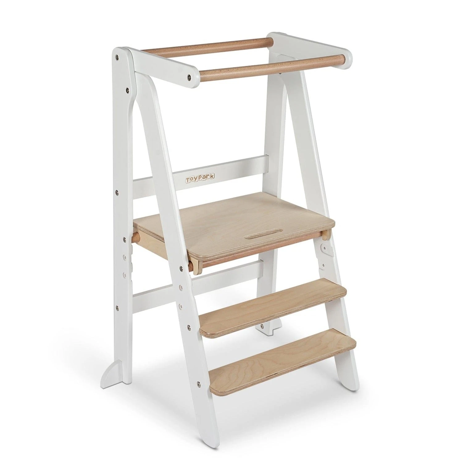 Toypark Folding Learning Tower - White/Natural 3 Toypark Folding Learning Tower - White/Natural