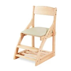 My Duckling Montessori Kids Height Adjustable Dining Chair - Off White