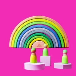 Grimm's Rainbow Neon Green 10 Piece + Neon Friends Green