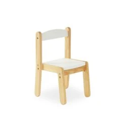 My Duckling Montessori Kids Wooden Chair - White/Natural