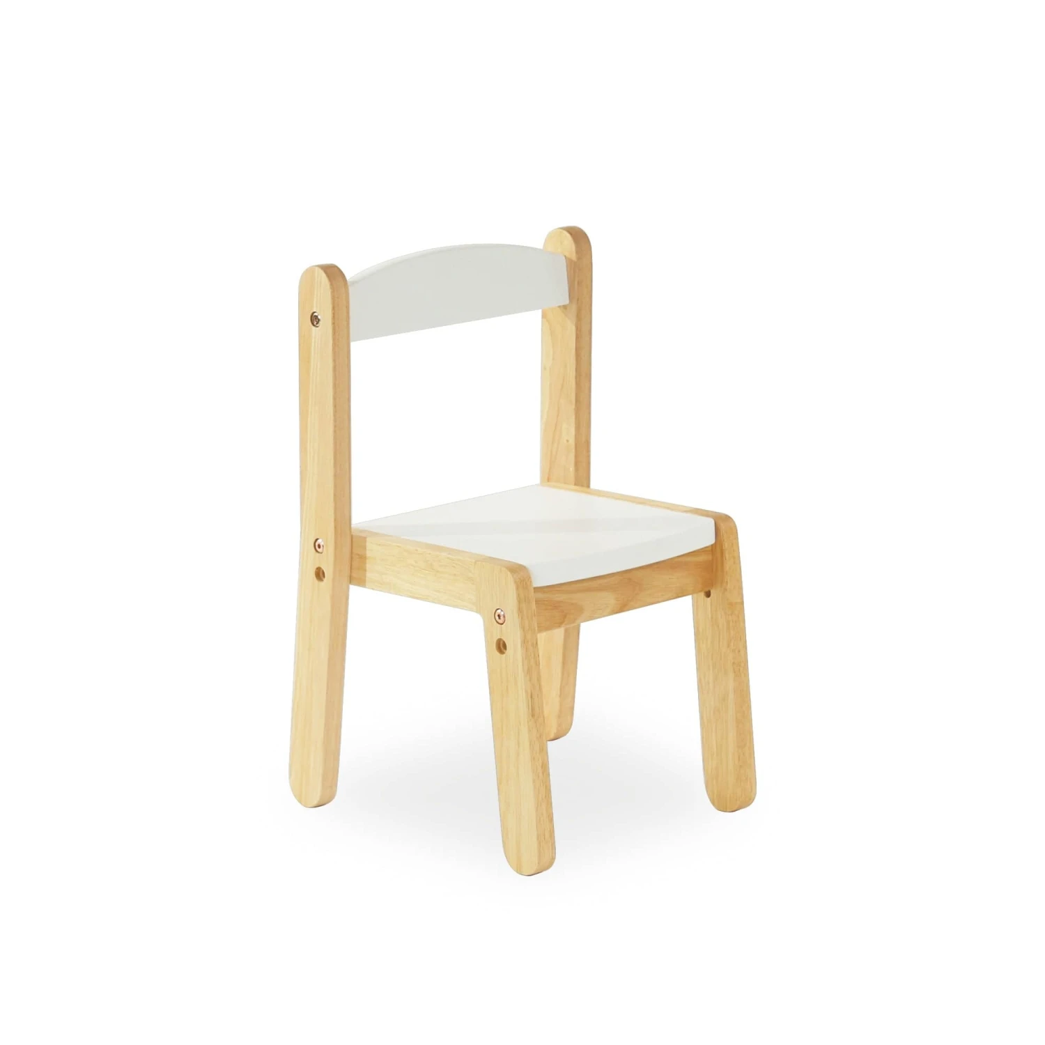 My Duckling Montessori Kids Wooden Chair - White/Natural 3 My Duckling Montessori Kids Wooden Chair - White/Natural
