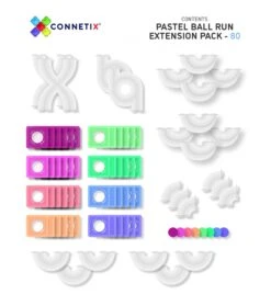 Connetix Tiles 80 Piece Pastel Ball Run Expansion Pack 23 Connetix Tiles 80 Piece Pastel Ball Run Expansion Pack -Children Toy Store 80 Pastel Ball Run Ext Pack Contents scaled 1