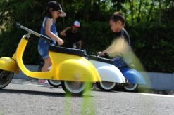 Ambosstoys Primo Classic Yellow Ride-On (Leather Seat) -Children Toy Store Ambosstoys.com Primo Ride on in Action 06 1200x 644f2f7f 7dcb 40e9 9352 0d5e6c34dba7