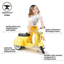 Ambosstoys Primo Classic Yellow Ride-On (Leather Seat) -Children Toy Store Ambosstoys PRIMO YELLOW 02 1200x 3a13cd3b 350b 416e a6d3 7aaf286bd989