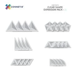 Connetix Tiles Clear Shape Expansion Pack 24 Piece -Children Toy Store CT Box Contents ClearExpansion 24