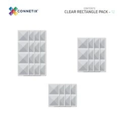 Connetix Tiles Clear Rectangle Pack 12 Piece -Children Toy Store CT Box Contents ClearRectangle 12