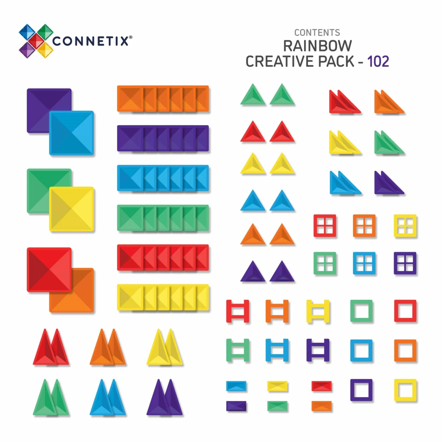 Connetix Tiles Rainbow Creative Pack 102 Piece 14 Connetix Tiles Rainbow Creative Pack 102 Piece - Image 12