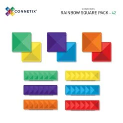 Connetix Tiles Rainbow Square Pack 42 Piece -Children Toy Store CT Box Contents Rainbow Square 42 scaled 1