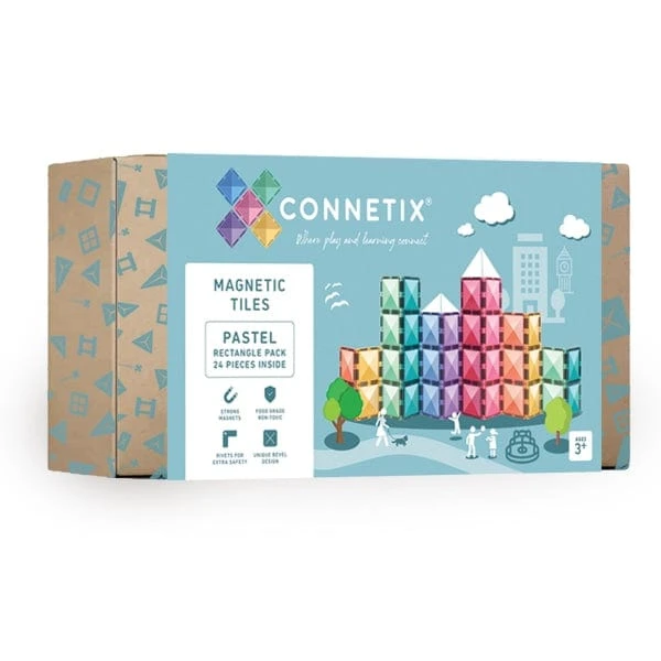 Connetix Tiles Pastel Rectangle Pack 24 Piece 3 Connetix Tiles Pastel Rectangle Pack 24 Piece