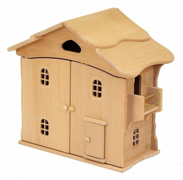 Drewart Doll House With Doors Natural Roof 4 Drewart Doll House With Doors Natural Roof - Image 2