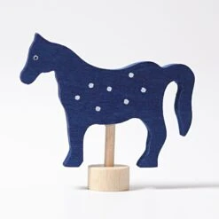 Grimm's Blue Horse Candle Holder Decoration
