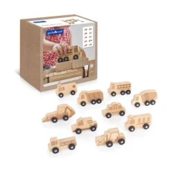 Guidecraft Mini Wooden Trucks - Set Of 10