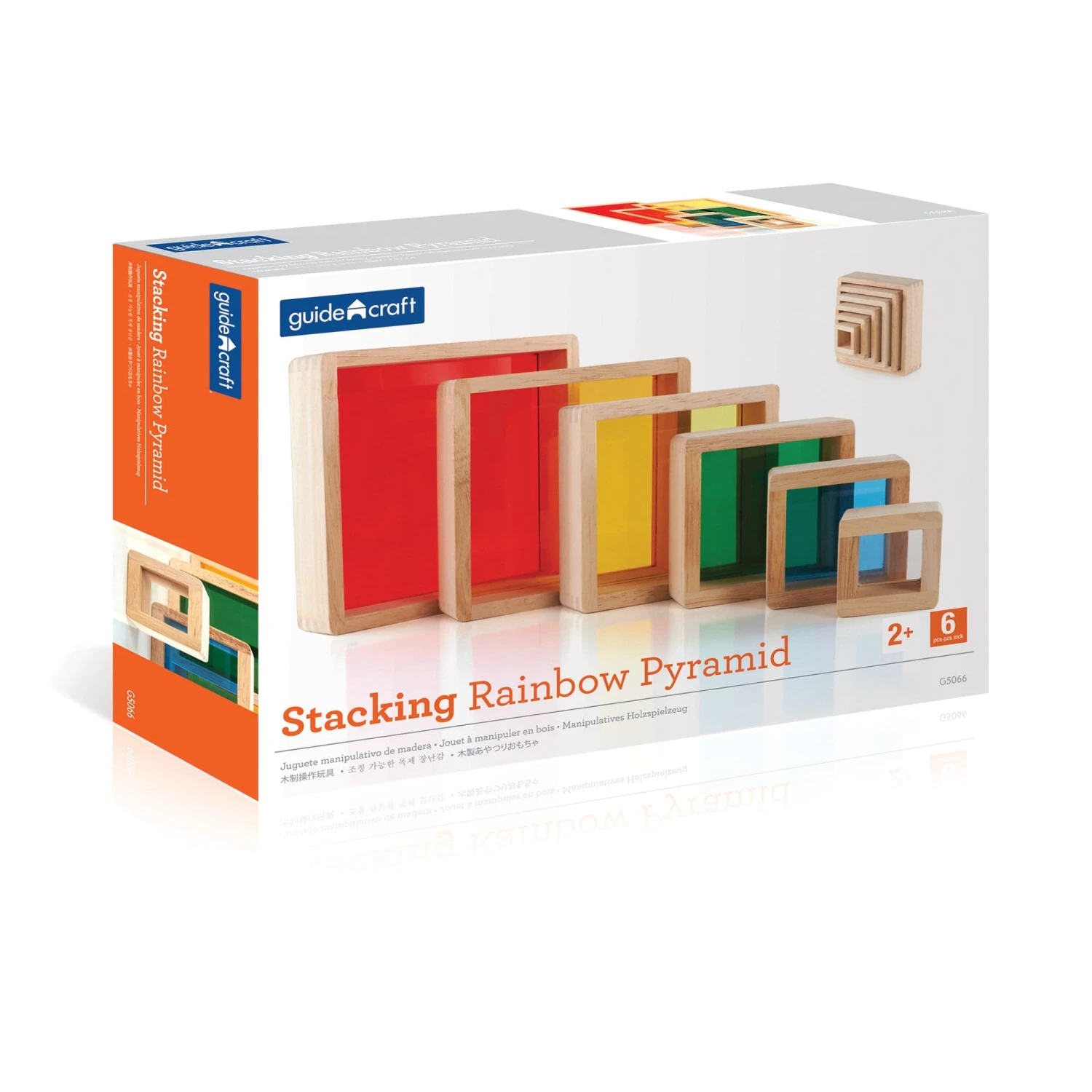 Guidecraft Stacking Rainbow Pyramid 4 Guidecraft Stacking Rainbow Pyramid - Image 2