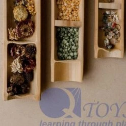 QToys Bamboo Sorting Trays Set Of 3