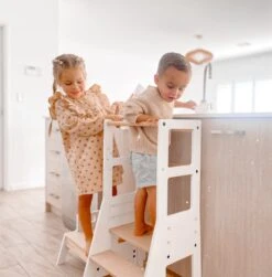 My Duckling Adjustable Learning Tower With Stool – White + Natural 19 My Duckling Adjustable Learning Tower With Stool – White + Natural -Children Toy Store JALADeluxeAdjustableLearningTower 1