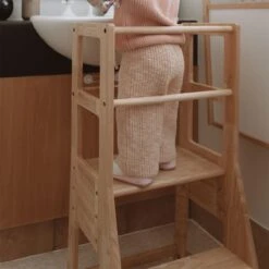 My Duckling Solid Wood Adjustable Learning Tower 3in1 - Deluxe(Rectangle Stool Handle) -Children Toy Store JALADeluxeSolidWoodAdjustableLearningTower RectangleStoolHandle 2