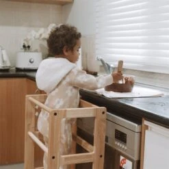 My Duckling Solid Wood Adjustable Learning Tower 3in1 - Deluxe(Rectangle Stool Handle) -Children Toy Store JALADeluxeSolidWoodAdjustableLearningTower RectangleStoolHandle