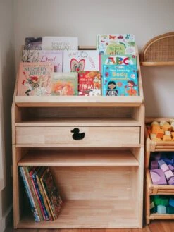 My Duckling Solid Wood 2in1 Display Bookcase (Duck) -Children Toy Store LittleWrens 1