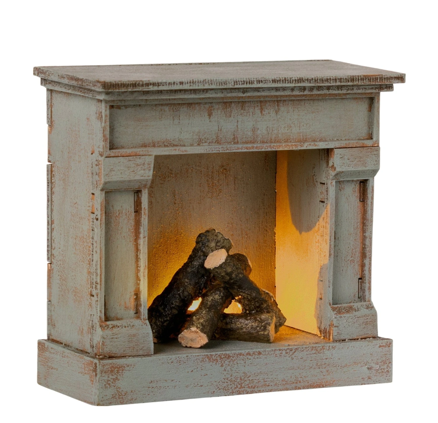 Maileg Miniature Fireplace Vintage Blue 4 Maileg Miniature Fireplace Vintage Blue - Image 2