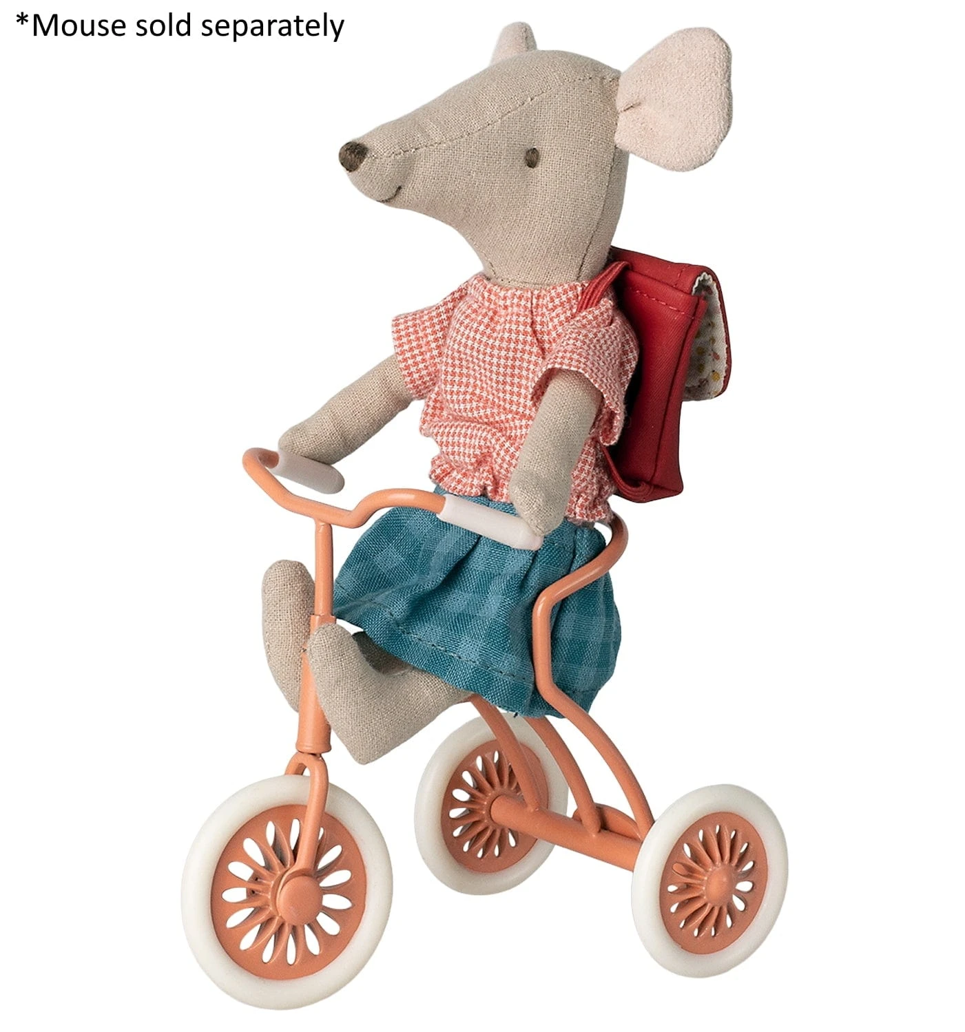 Maileg Abri A Tricycle For Mouse Coral 4 Maileg Abri A Tricycle For Mouse Coral - Image 2