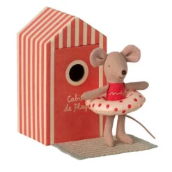 Maileg Little Sister Beach Mouse In Cabin