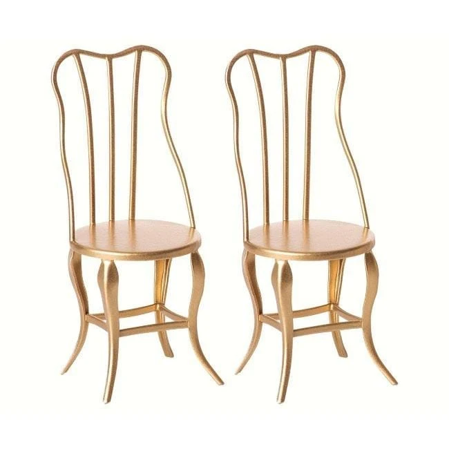 Maileg Vintage Chairs Micro Gold 2 Piece 3 Maileg Vintage Chairs Micro Gold 2 Piece