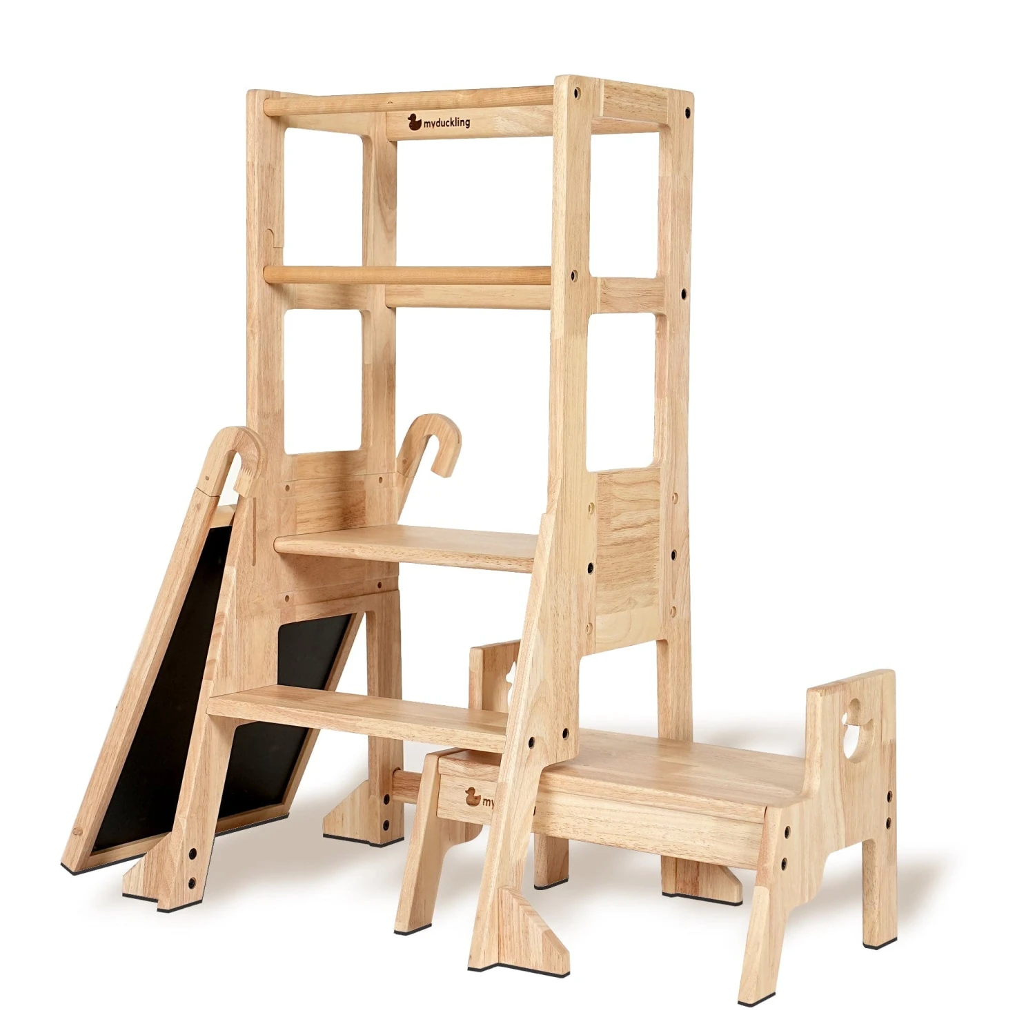 My Duckling Solid Wood Adjustable Learning Tower 3in1 - Deluxe (Duck Stool Handle) 4 My Duckling Solid Wood Adjustable Learning Tower 3in1 - Deluxe (Duck Stool Handle) - Image 2